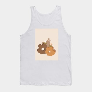 Pottery, Tulip Flower, Neutral, Beige, Art Print Tank Top